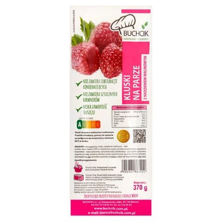 BUCHCIK Kluski na parze z nadzieniem malinowym 370 g