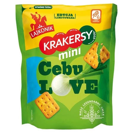 LAJKONIK Krakersy mini o smaku zielonej cebulki 100 g