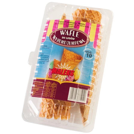MALEKS Wafle do lodów wysokocukrowe 10 szt.