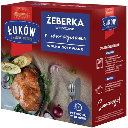 ŁUKÓW Żeberka wieprzowe z warzywami wolno gotowane (porcja ok. 720-1100g) 1 kg