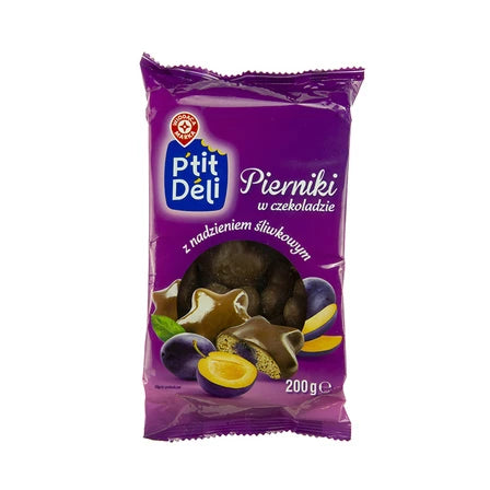 WIODĄCA MARKA Pierniki z nadzieniem śliwkowym w czekoladzie 200 g