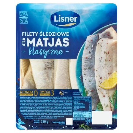 LISNER Śledź atlantycki filety a'la Matjas klasyczne 750 g / 600 g