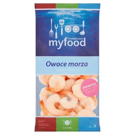 MYFOOD Owoce morza Krewetka biała gotowana obrana z ogonkiem 400 g