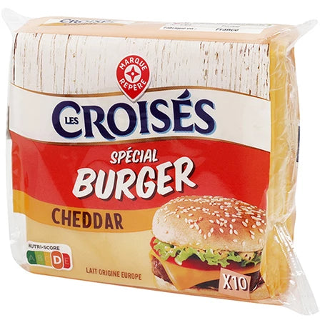 WIODĄCA MARKA Les Croises Plastry sera topionego z serem cheddar do hamburgerów (10 plasterków) 200 g