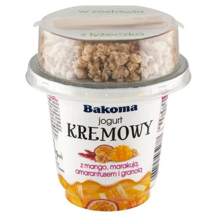BAKOMA Jogurt kremowy z mango marakują amarantusem i granolą 230 g