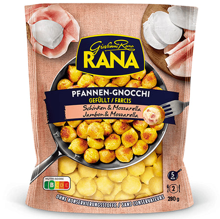 RANA Świeże gnocchi z mozzarellą i szynką na patelnię 280 g
