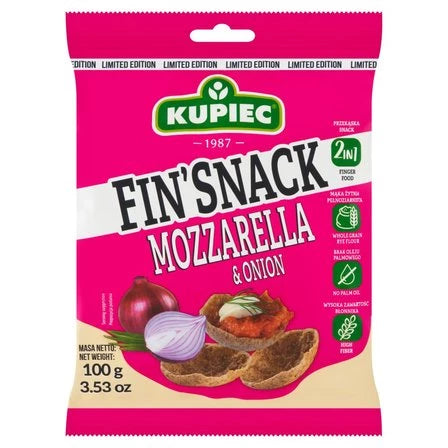 KUPIEC Fin'Snack Snacki żytnie o smaku mozzarelli i cebulki 100 g