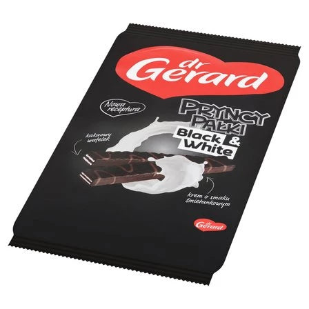 DR GERARD PryncyPałki Black & White Wafelki kakaowe z kremem o smaku śmietankowym 200 g