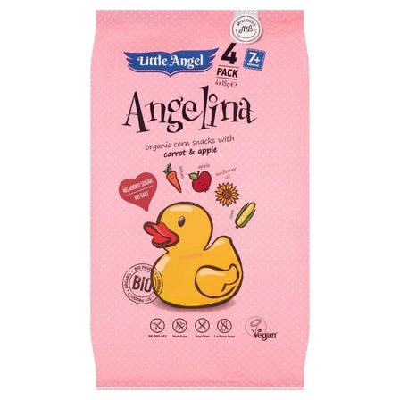 LITTLE ANGEL Angelina Chrupki kukurydziane z marchwią i jabłkiem 4 g