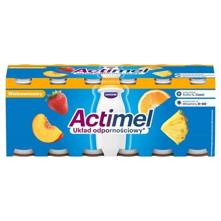 ACTIMEL Napój jogurtowy o smaku wieloowocowym (12 x 100 g) 1.2 kg